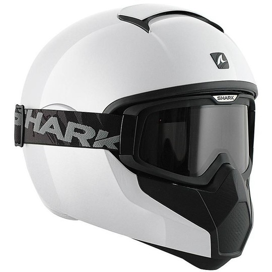 Integral Motorcycle Helmet With Goggles White Shark VANCORE