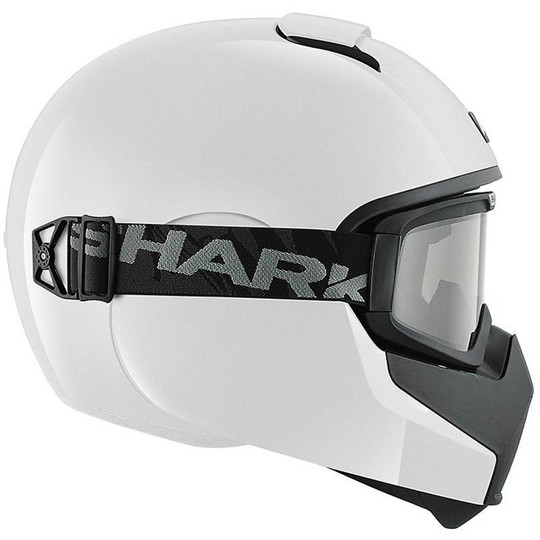 Integral Motorcycle Helmet With Goggles White Shark VANCORE