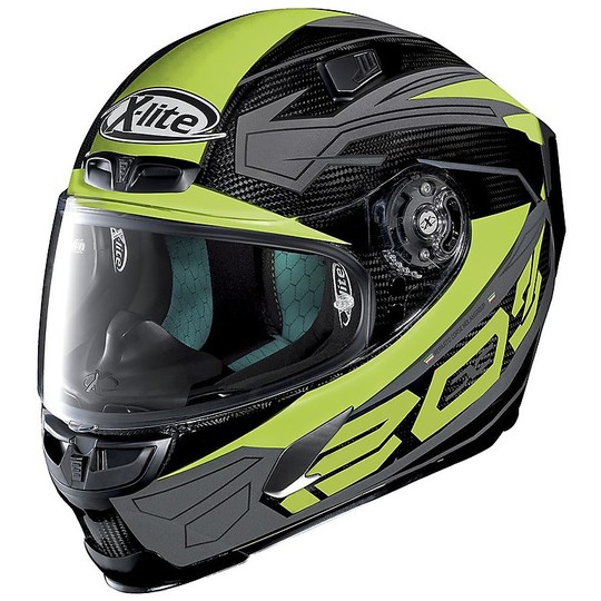 Integral Motorcycle Helmet X-Lite X-803 TESTER 026 Black Matt Yellow