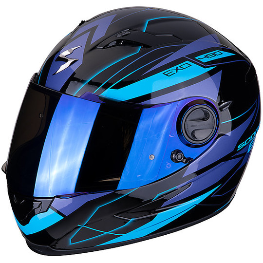 Integral Motorcycle HelmetScorpion EXO 490 NOVA Black Blue