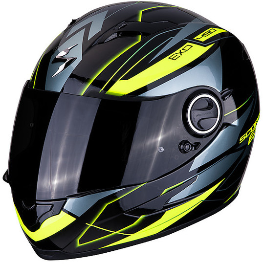 Integral Motorcycle HelmetScorpion EXO 490 NOVA Black Fluo Yellow