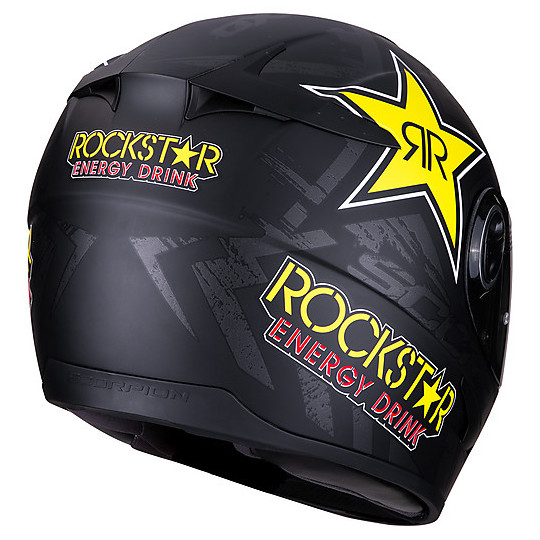 Integral Motorcycle HelmetScorpion EXO 490 ROCKSTAR Matt Black Yellow Red