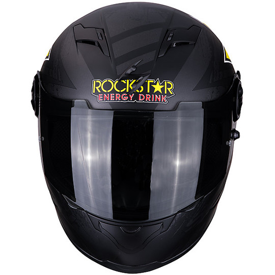 Integral Motorcycle HelmetScorpion EXO 490 ROCKSTAR Matt Black Yellow Red
