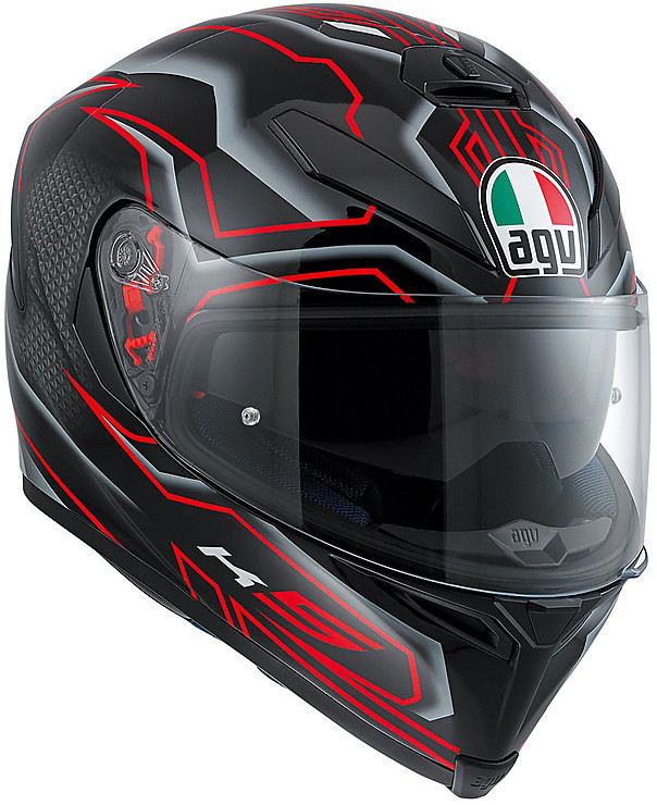 agv k5 black white red - S Hurricane Black/White/Red Helmet The sporty road helmet for every day Integral Motorrad Helm Agv K-5
