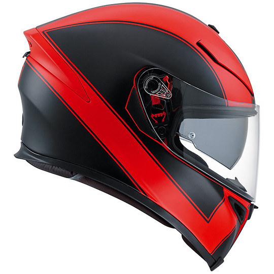 Integral Motorrad Helm Agv K-5 S Multi Enlace Schwarz Rot Opaque