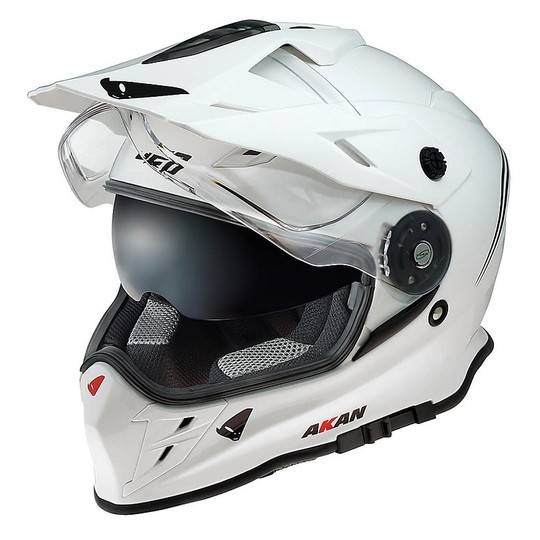 Integral Motorrad Helm Enduro Abenteuer UFO AKAN Weiß