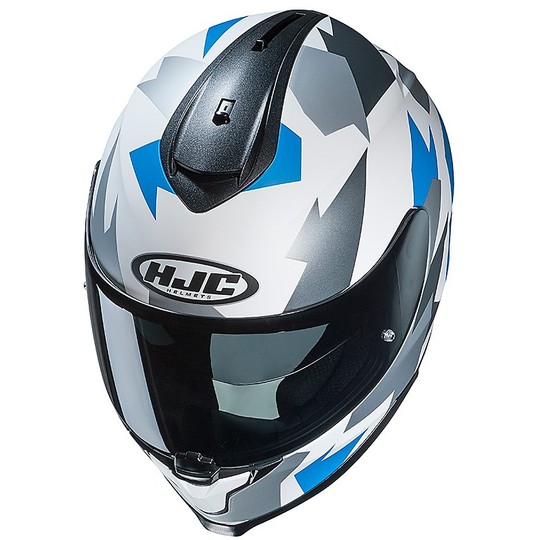 Integral Motorrad Helm HJC C70 Doppel Visier Valon MC2SF Weiß Hellblau