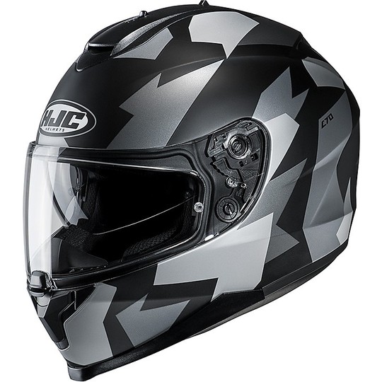 Integral Motorrad Helm HJC C70 Doppel Visier Valon MC5SF Schwarz Grau
