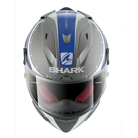 Integral Motorrad Helm Shark Race-R PRO CARBON Dual Touch Anthrazit Blau