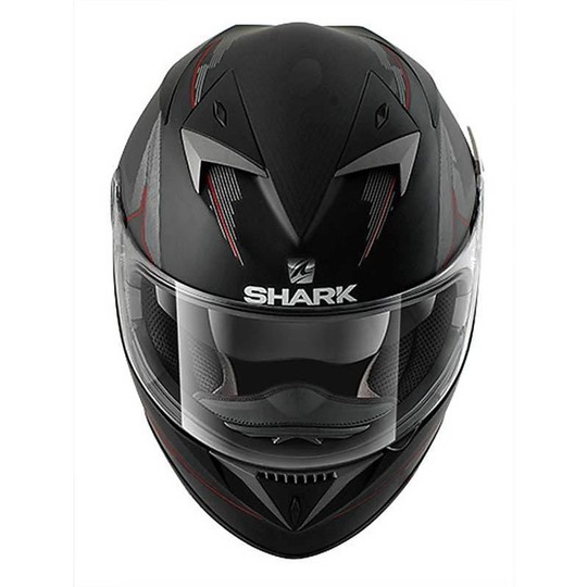 Integral Motorrad Helm Shark S700 PINLOCK NAKA Mattschwarz Rot Silber
