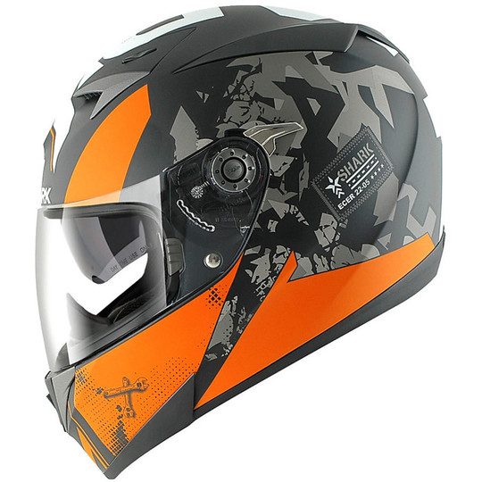 Integral Motorrad Helm Shark S700 PINLOCK TRAX orange sind Grau