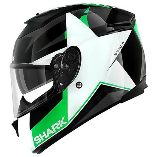 Integral Motorrad Helm Shark SPEED-R 2 TEXAS Schwarz Weiß Grün