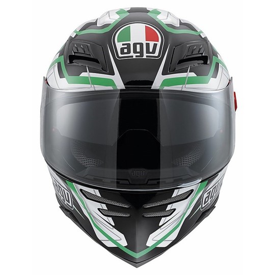 Integral Motorradhelm AGV Horizon Multi Ausdauer Schwarz Weiß Grün