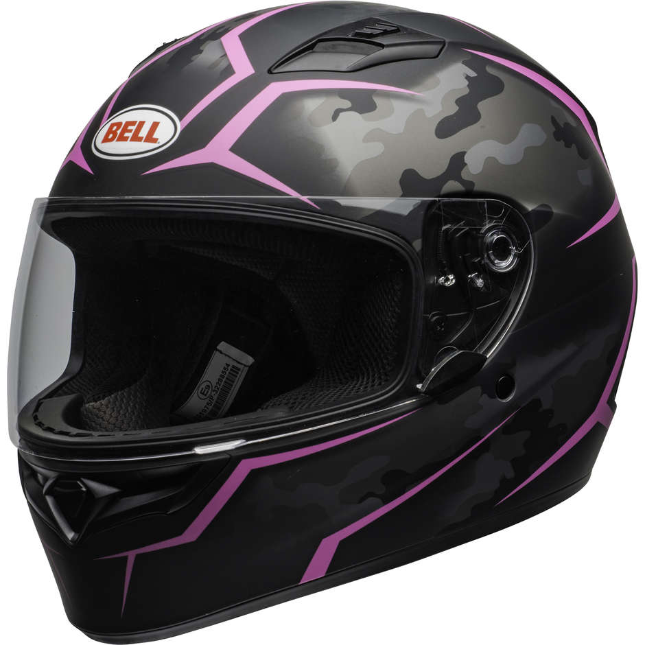 Integral Motorradhelm Bell QUALIFIER STEALTH HELMET Camo Schwarz Pink Opaque