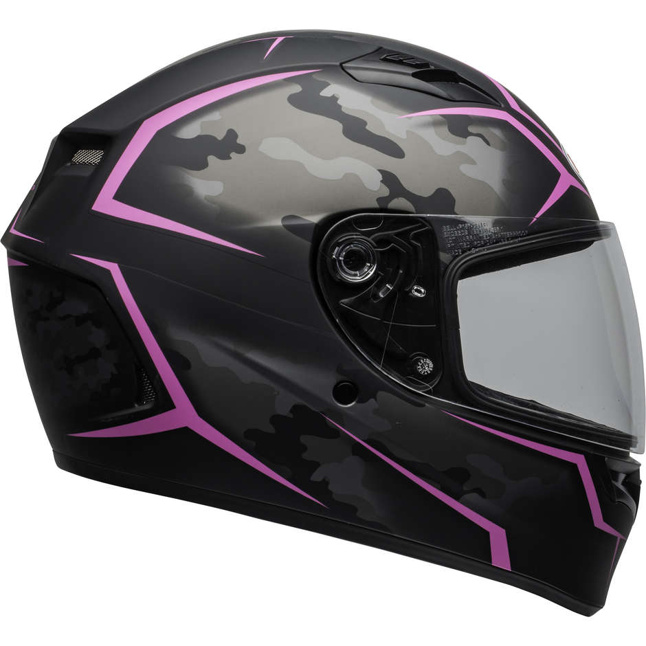 Integral Motorradhelm Bell QUALIFIER STEALTH HELMET Camo Schwarz Pink Opaque