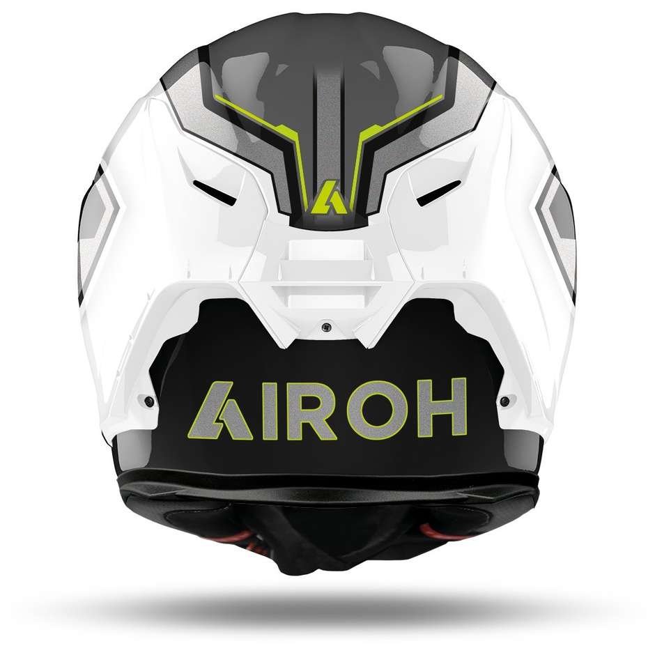 Integral Motorradhelm in Airoh Fiber GP550 S Rush Weiß Gelb Glänzend