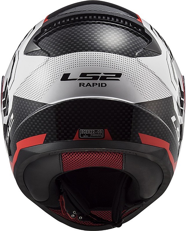 LS2 Rapid Ghost schwarz/weiß/rot Motorrad Helm Integralhelm Kart Sport 