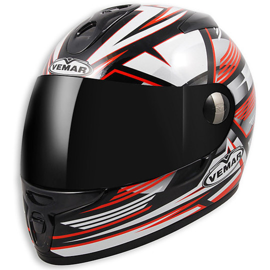 Integral Motorradhelm Vemar VTX EV Fiber Tricomposita Rot-Schwarz