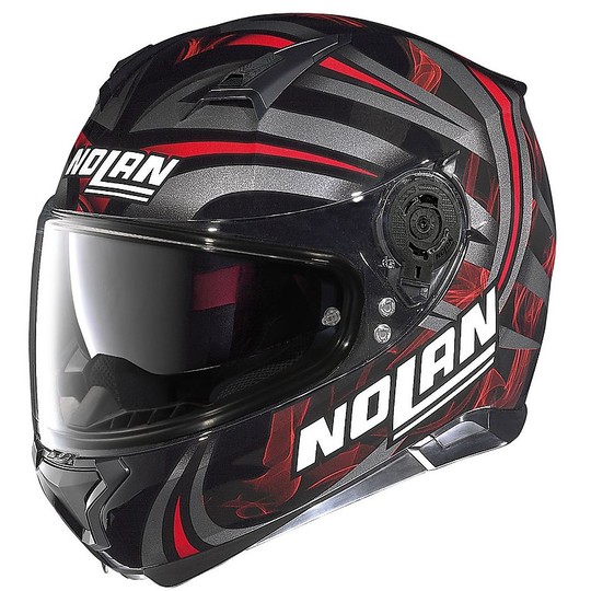 Integral Nolan Helmet N87 LedLight N-Com 030 Black Red Glossy