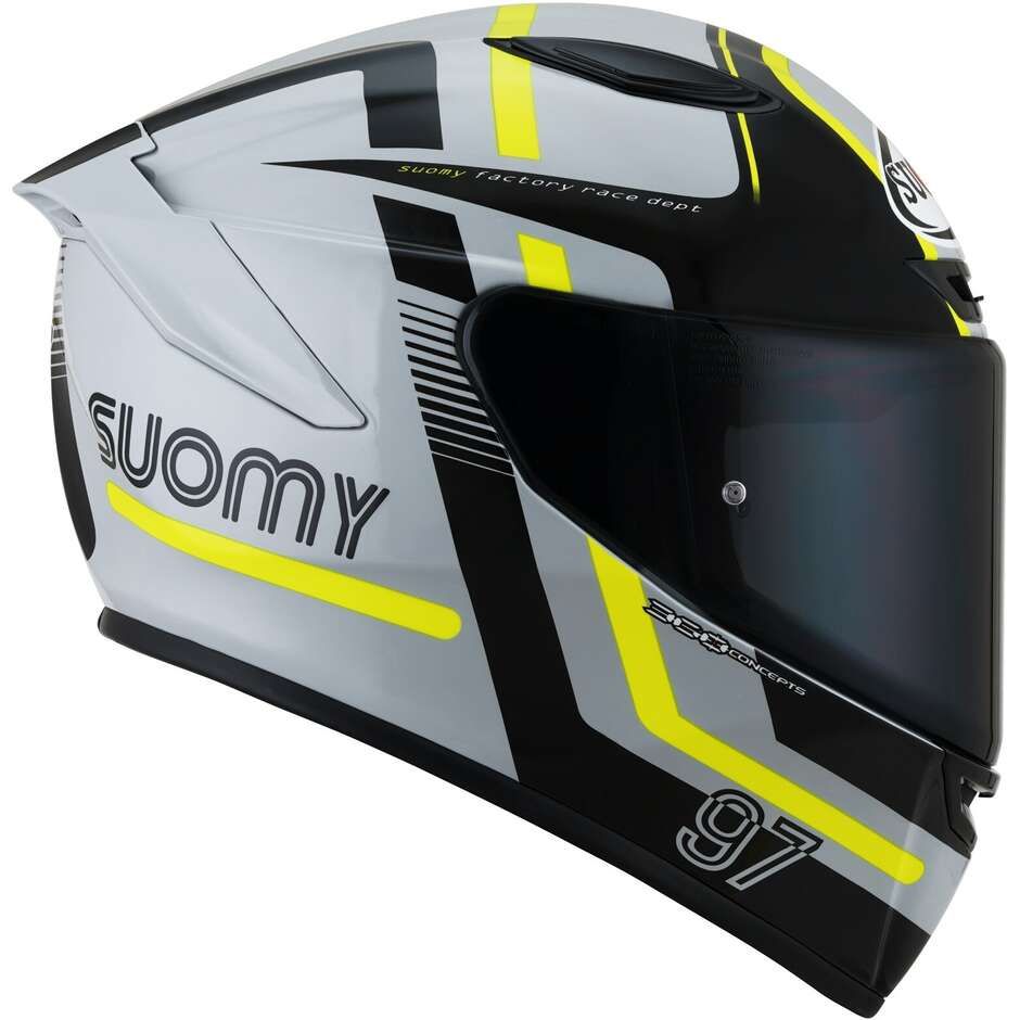 Integral Racing Moto Helm Suomy TRACK-1 NINETY SEVEN Grau Gelb
