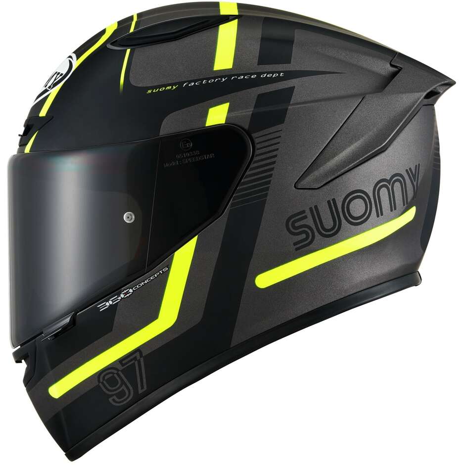 Integral Racing Moto Helm Suomy TRACK-1 NINETY SEVEN Matt Grau Gelb