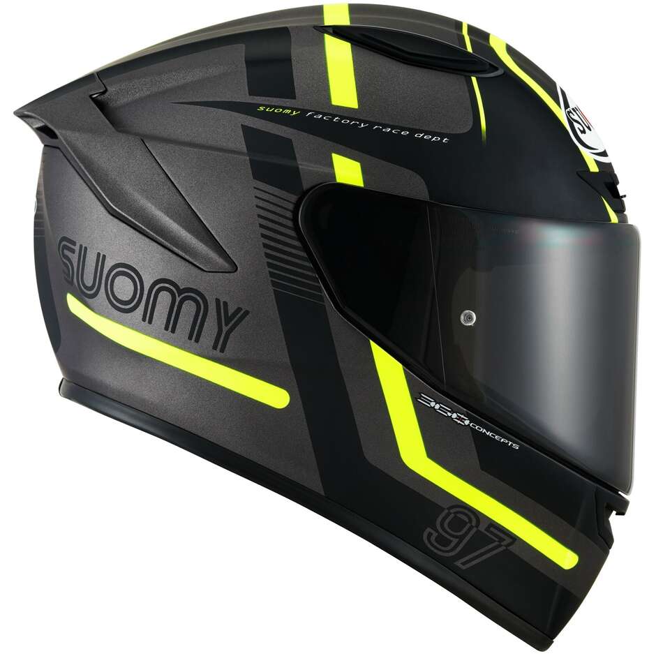 Integral Racing Moto Helm Suomy TRACK-1 NINETY SEVEN Matt Grau Gelb
