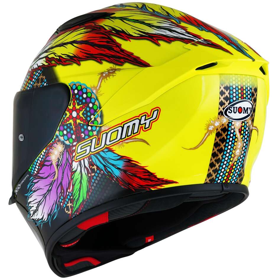 Integral Racing Moto Helmet Suomy TRACK-1 CHIEFTAIN MULTI Yellow