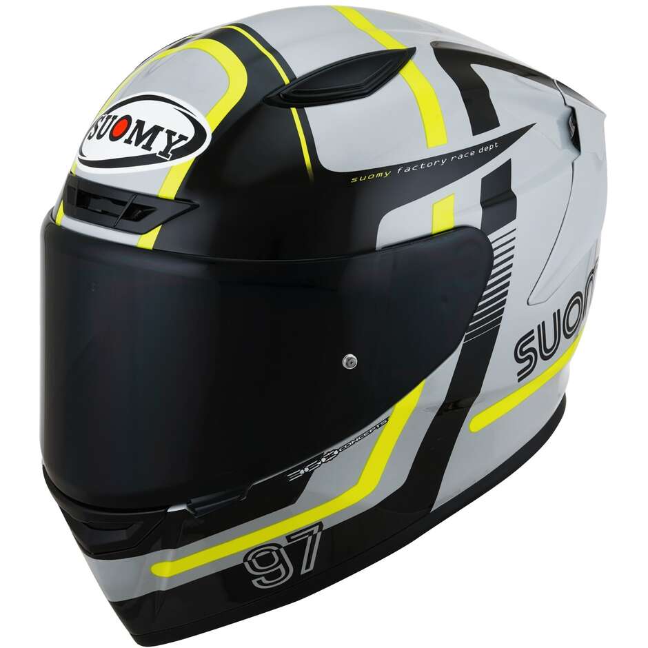 Integral Racing Moto Helmet Suomy TRACK-1 NINETY SEVEN Gray Yellow