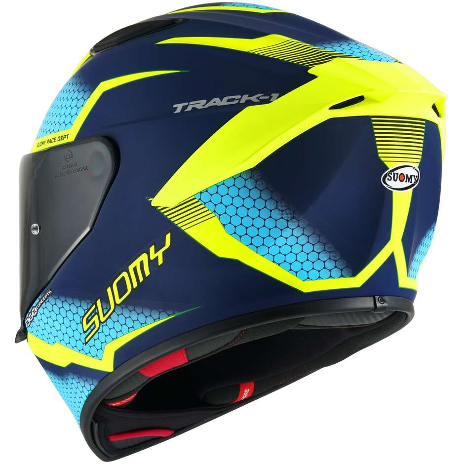 Integral Racing Moto Helmet Suomy TRACK-1 REACTION Matt Blue Yellow