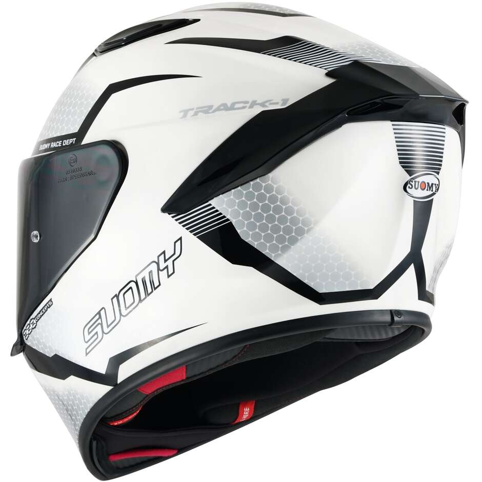 Integral Racing Moto Helmet Suomy TRACK-1 REACTION White Black