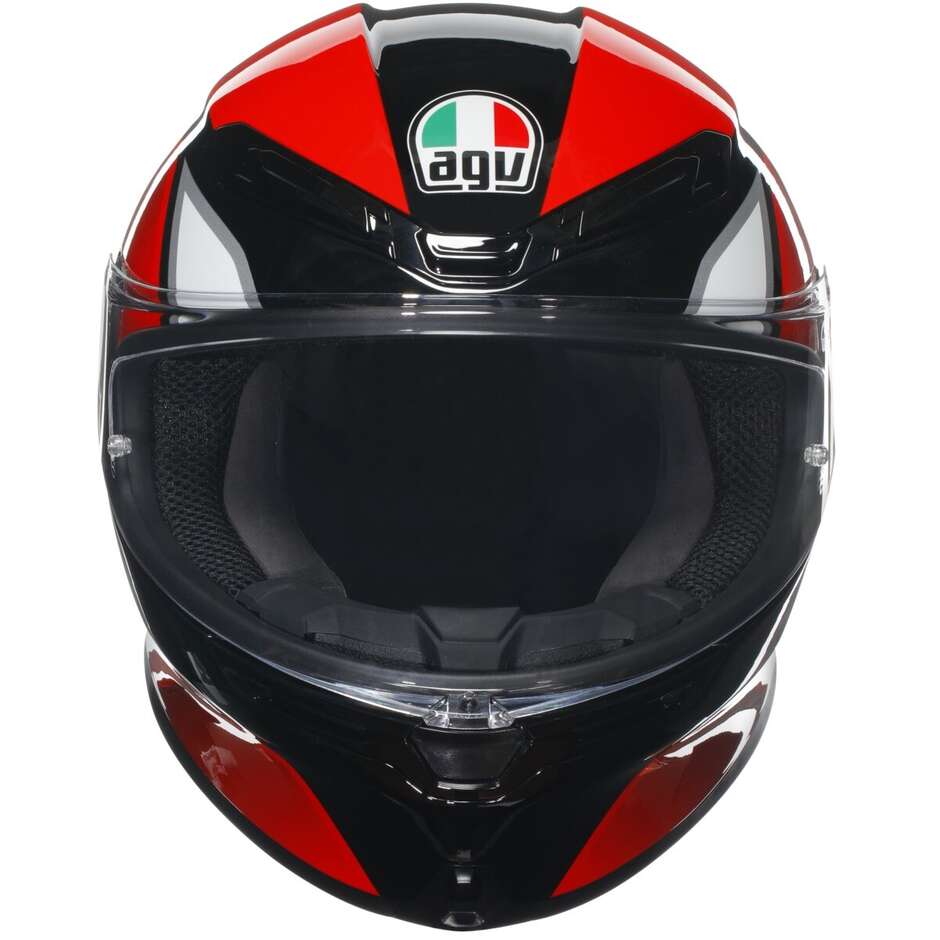 Integral Touring Motorcycle Helmet Agv K6 S HYPHEN Black Red White