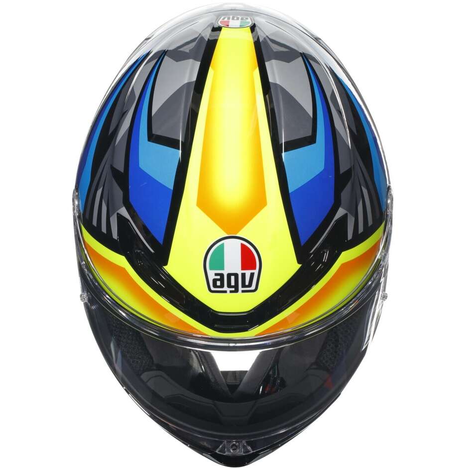 Integral Touring Motorcycle Helmet Agv K6 S JOAN Black Blue Yellow