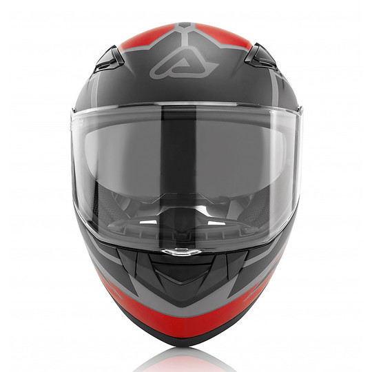 Integraler Motorradhelm Acerbis Doppelvisier X-Street Rot Grau