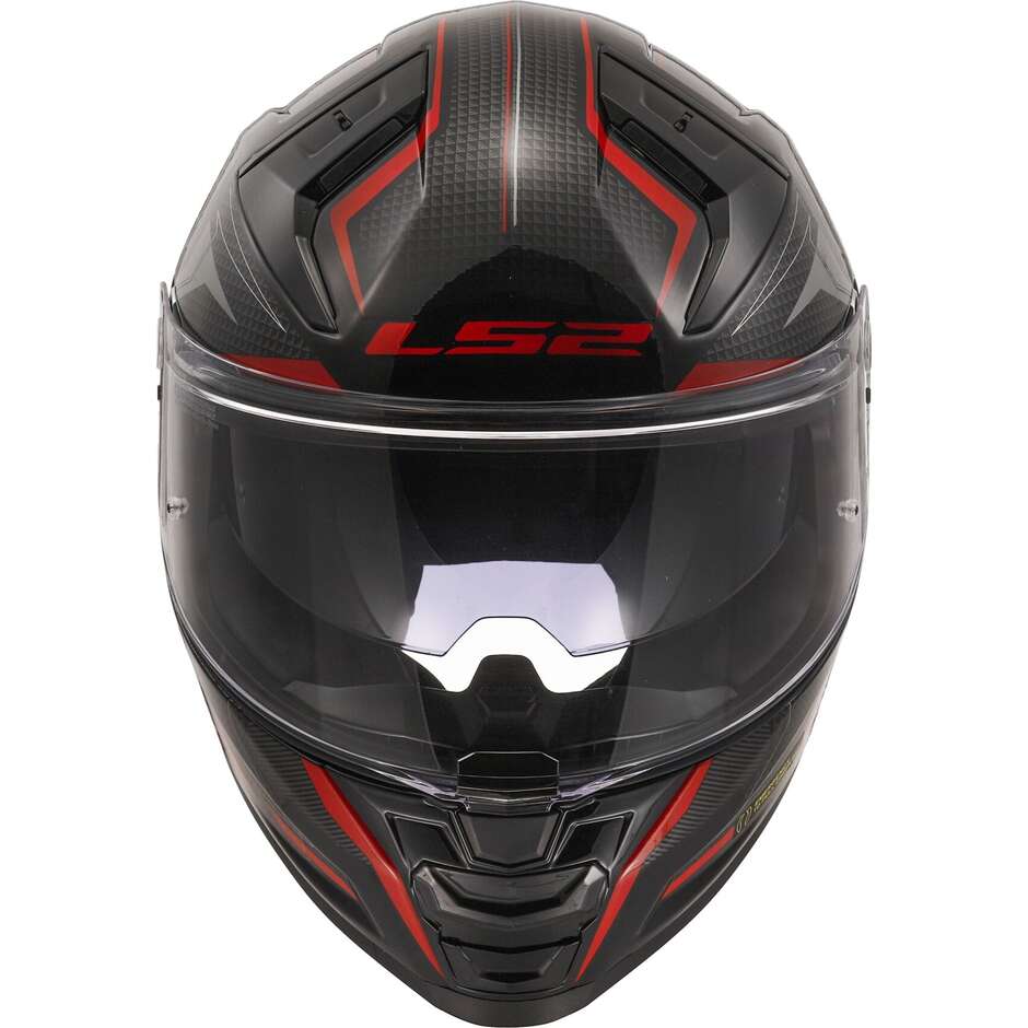 Integraler Motorradhelm aus HPFC Ls2 FF811 VECTOR II ALIZER Schwarz Rot Metall