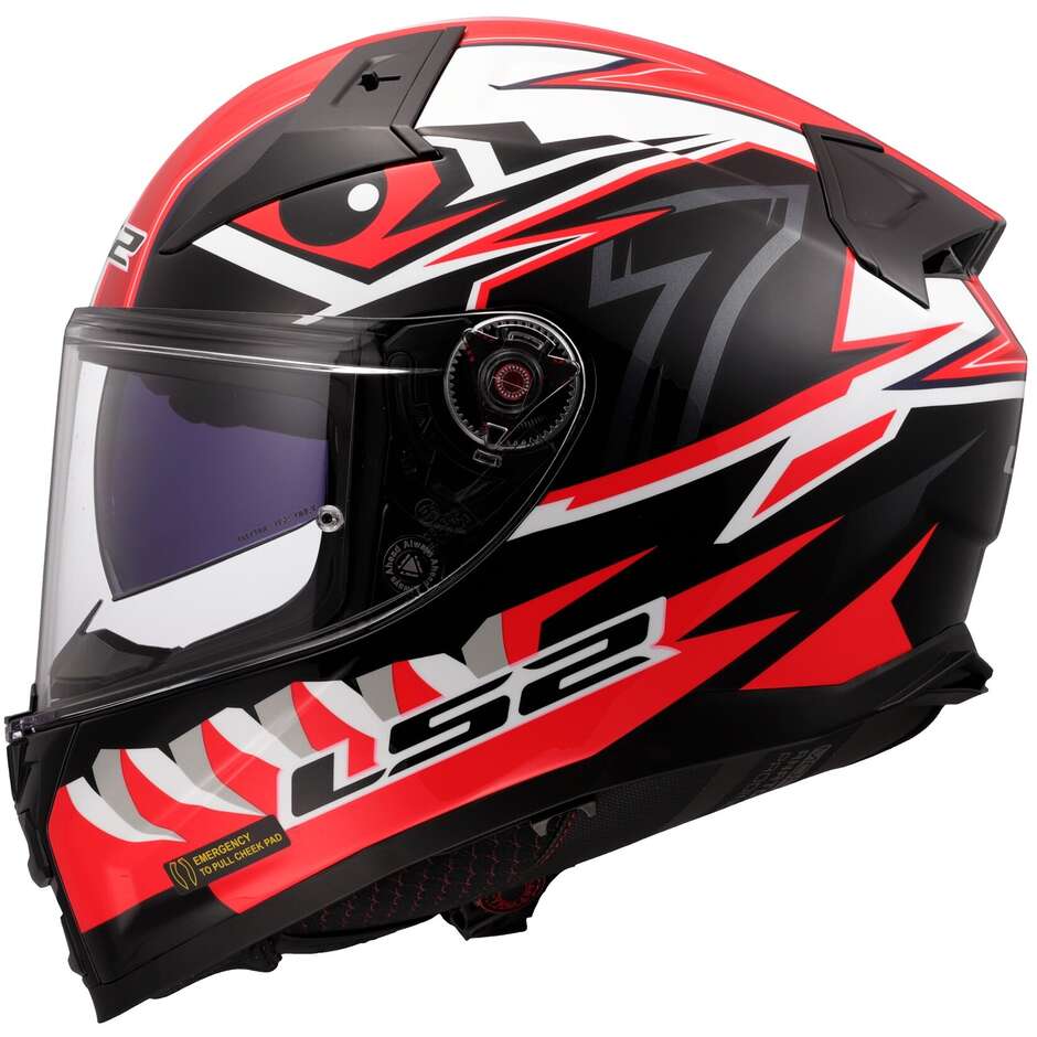 Integraler Motorradhelm aus HPFC LS2 FF811 VECTOR II BUNTRI Schwarz Rot