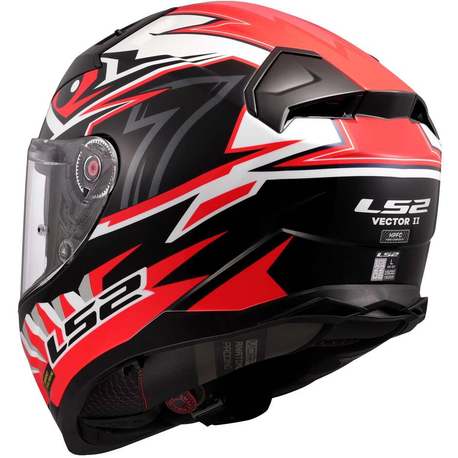 Integraler Motorradhelm aus HPFC LS2 FF811 VECTOR II BUNTRI Schwarz Rot