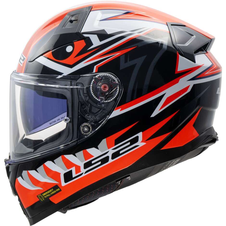 Integraler Motorradhelm aus HPFC LS2 FF811 VECTOR II BUNTRI Schwarz Rot