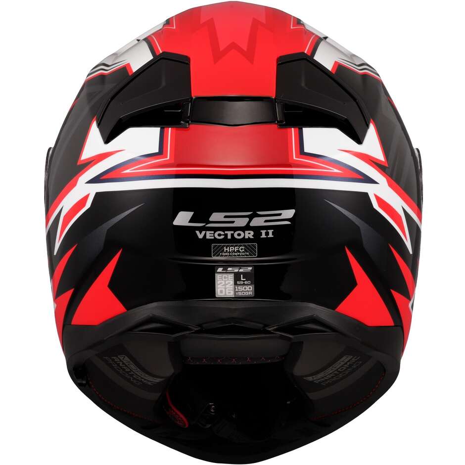 Integraler Motorradhelm aus HPFC LS2 FF811 VECTOR II BUNTRI Schwarz Rot