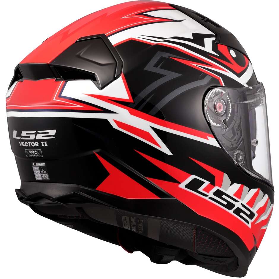 Integraler Motorradhelm aus HPFC LS2 FF811 VECTOR II BUNTRI Schwarz Rot