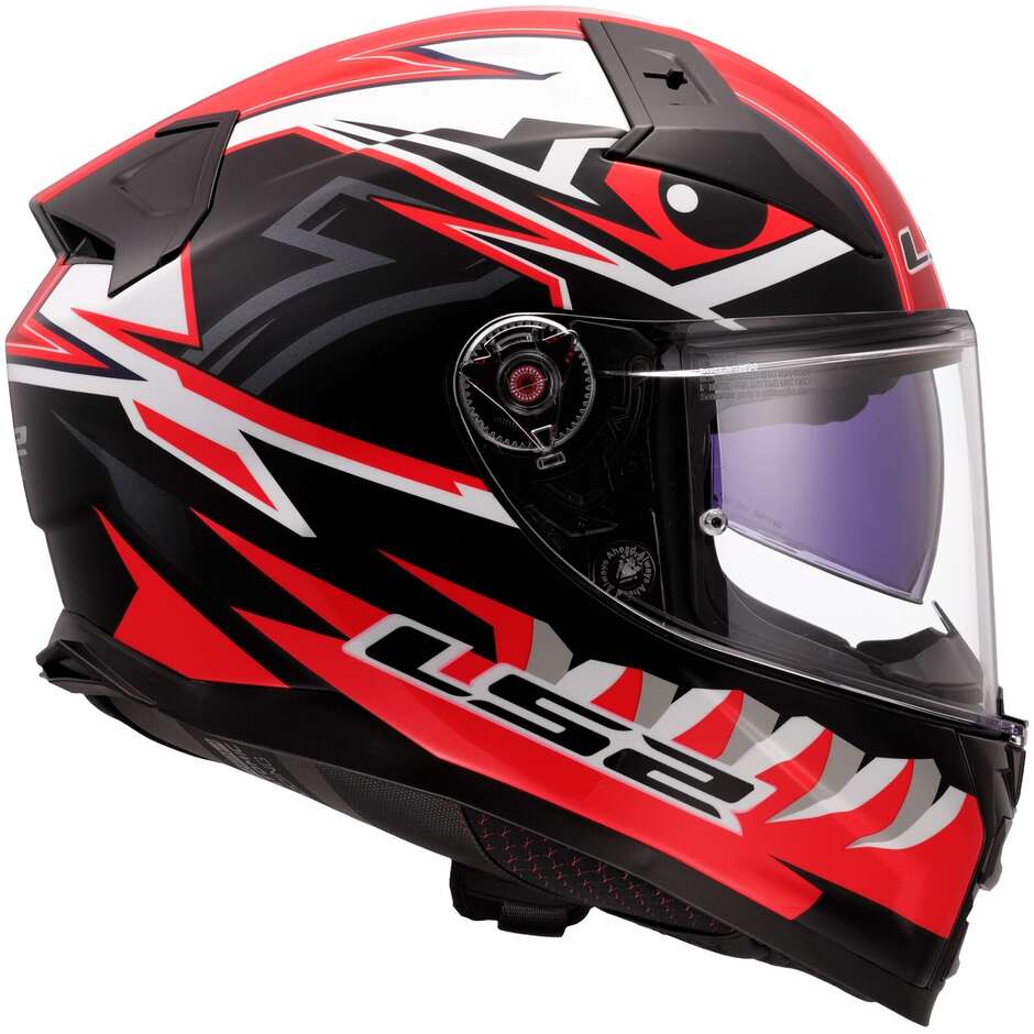 Integraler Motorradhelm aus HPFC LS2 FF811 VECTOR II BUNTRI Schwarz Rot
