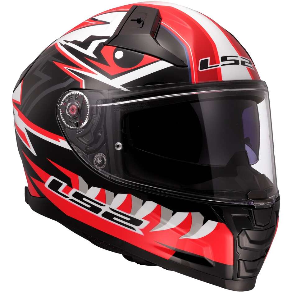 Integraler Motorradhelm aus HPFC LS2 FF811 VECTOR II BUNTRI Schwarz Rot