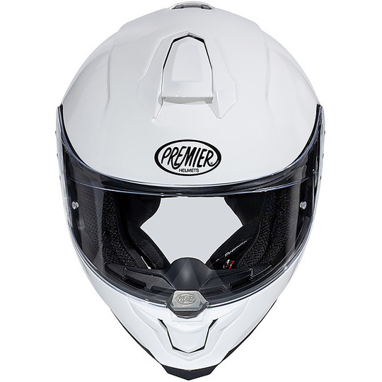 Integraler Motorradhelm aus Premier Fiber HYPER U8 Glossy White