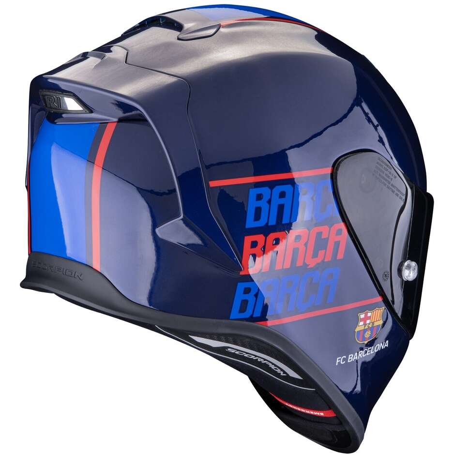 Integraler Motorradhelm aus Scorpion Fiber EXO-R1 EVO AIR FC BARCELONA Blau