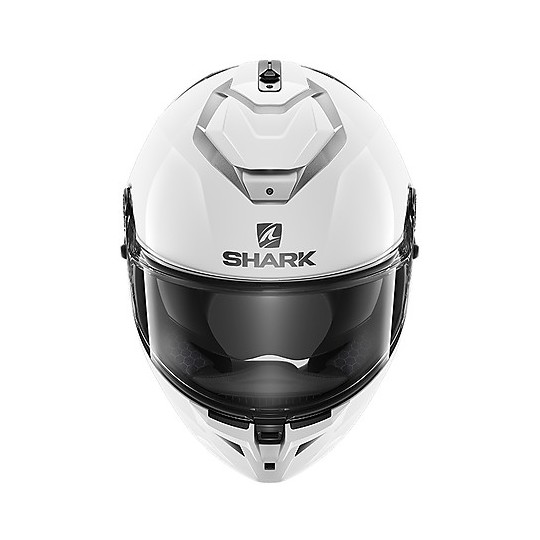 Integraler Motorradhelm aus Shark Fiber SPARTAN GT Blank Glossy White