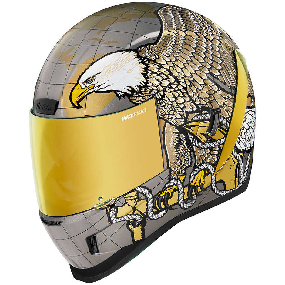 Integraler Motorradhelm Icon AIRFORM SEMPER FI Gold