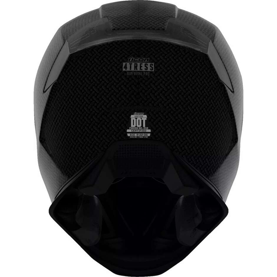 Integraler Motorradhelm Icon AIRFRAME PRO Carbon 4 Tress Schwarz