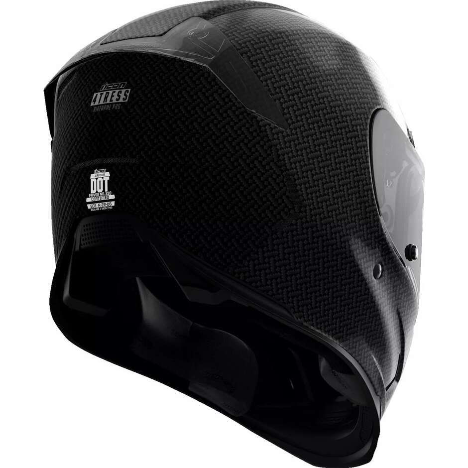 Integraler Motorradhelm Icon AIRFRAME PRO Carbon 4 Tress Schwarz