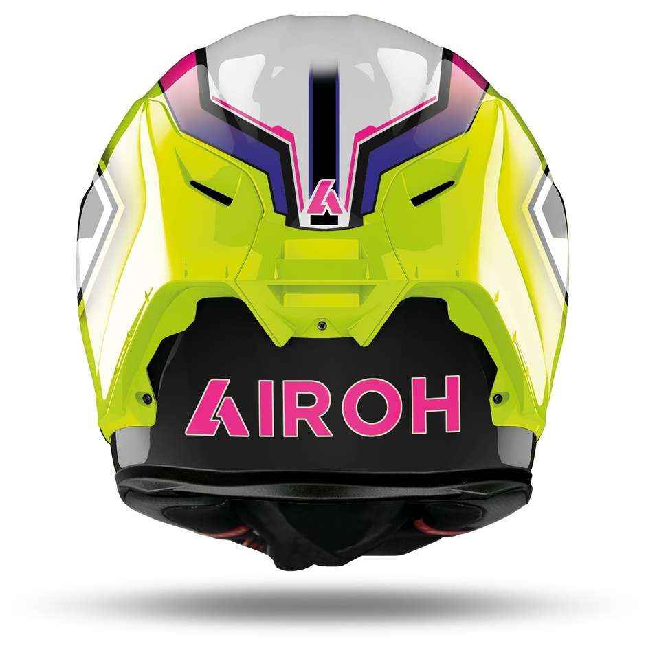 Integraler Motorradhelm in Airoh Fiber GP550 S Rush Multicolor