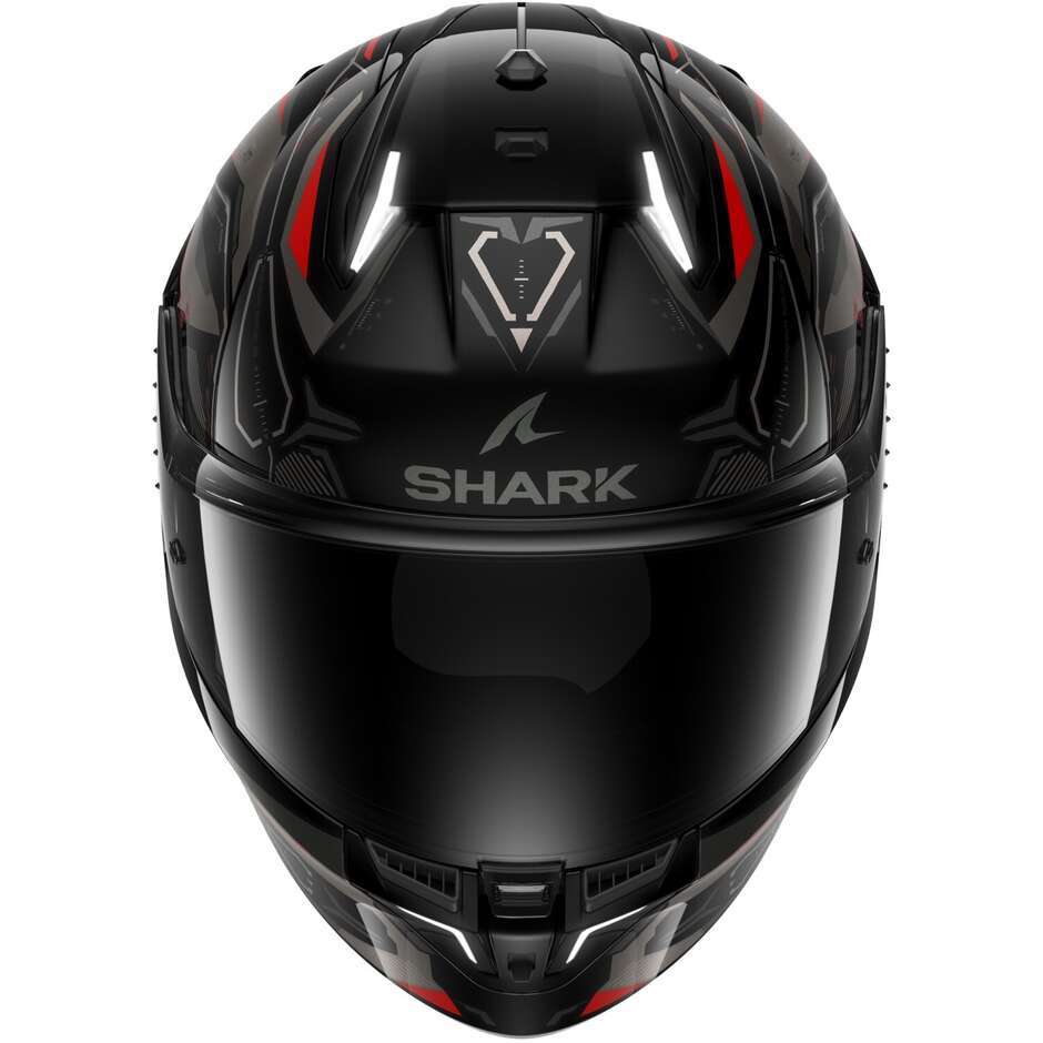 Integraler Motorradhelm mit LED Shark SKWAL i3 LINIK Schwarz Anthrazit Rot