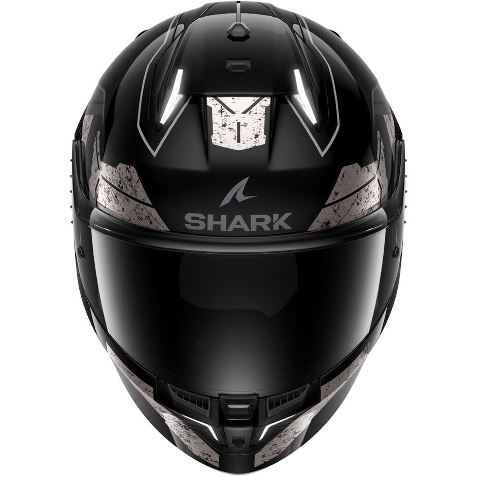 Integraler Motorradhelm mit LED Shark SKWAL i3 RHAD Schwarz Chrom Anthrazit